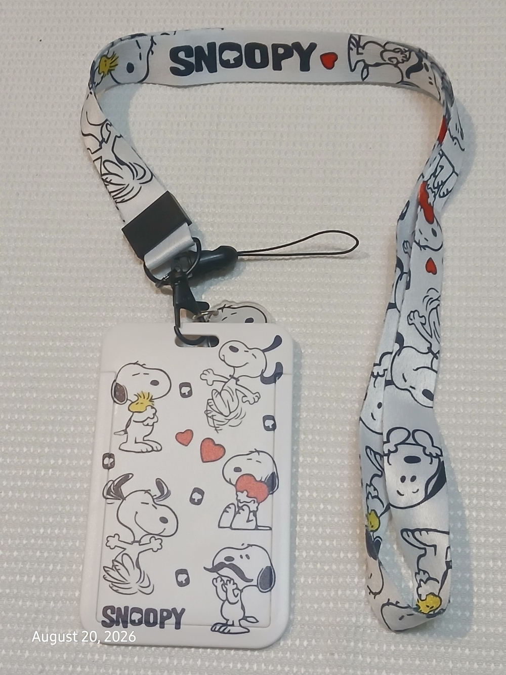 Peanuts - Lanyard & ID Holder Set, Snoopy Doing The Happy Dance, Engraved - Picture 8 of 8